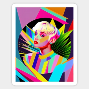 Abstract pop art style woman portrait Sticker